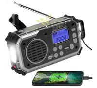 Duronic SDAB1 Radio Solar - Radio Emergencia Solar Dinamo, Radio con Manivela, Radio Dinamo, Linterna Radio Manivela Solar, Radio Supervivencia, Radio a Pilas y Solar Wind Up Radio FM Dab+ Bluetooth