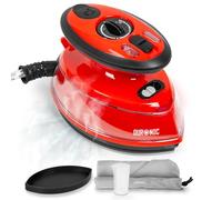 Duronic SI3 RD Plancha de Viaje Mini 400 W con Función Vapor, 110V-230V | Ligera y Compacta, Estuche de Transporte y Accesorios Incluidos, Planche su Ropa en Todas Partes, Color Rojo