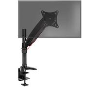 Duronic Soporte de brazo para monitor DM551X1 | Soporte de escritorio para PC individual | NEGRO | Aluminio | Altura ajustable | Para una pantalla LCD LED de 15-27 | VESA 75/100 | Capacidad de 7,8 kg | Inclinación -90°/+85°, Giratorio 180°, Girar 360°