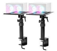 Duronic SPS25 2 Uds. Soportes de Altavoz de sobremesa | Ajustable 26,4-40,5 cm | Inclinación y Giro | Plataforma de 24 x 20 cm | Soporte de Escritorio de Altavoz | Cine en casa | Estudio de grabación