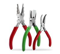 Durratou 3 alicates de acero para joyas, alicates de bricolaje, de acero, seis segmentos, pinzas de modelado manual, mini alicates planos para joyas