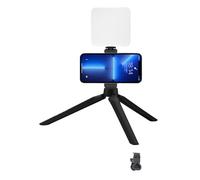 Dusarls Luz rectangular para selfie con soporte de trípode, trípode de luz LED, soporte portátil para teléfono con luz para videoconferencia, maquillaje