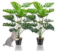 Duscdesp 2 árboles artificiales grandes de Monstera - Plantas de palma falsa para interiores y exteriores en maceta, plantas de imitación altas para el hogar, jardín, decoración de oficina