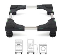 Duscdesp base para lavadora con 4 fuertes pies de acero altura del ajustable 40-65cm mini nevera base para lavadora secadora lavavajillas, negro (zócalo 10-13cm)