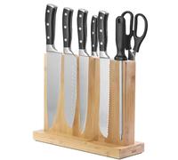 Duscdesp Bloque Magnético para Cuchillos de Madera de Bambú, Bloque Magnético de Doble Cara para Cuchillos sin Cuchillo para Cuchillos para Almacenaje y Exposición de Cuchillos de Cocina