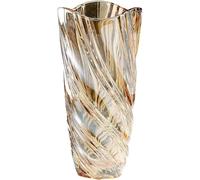 Duscdesp Jarrones de Vidrio para Flores, jarrón de Cristal Grande de 9.5 Pulgadas de Alto, jarrón de Flores de Cristal, jarrones de Vidrio Personalizados para Flores, decoración del hogar, Amber