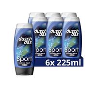 Duschdas Gel de ducha y champú deportivo 3 en 1 con fórmula de fragancia Fresh-Energy, para un comienzo refrescante en el día, 6 x 225 ml