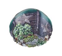 Duschhaube mit Aufdruck „Merry Christmas Elch“, Haarkappe, wiederverwendbare Badekappe, wasserdichte Duschhauben für Frauen, alle Haarlängen