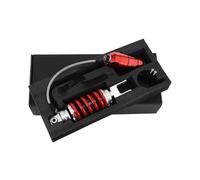 DUSHUO Amortiguador Trasero Universal para Motocicleta, Doble Amortiguación, Longitud Ajustable 265mm 325mm 10,5mm para R15 Dirt Pit Amortiguadores(265mm Red)
