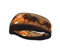 Dusk Coconut Trees - Banda deportiva elástica antideslizante para el cabello, a la moda, suave, deportes, yoga, maquillaje