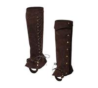 DuskHaven 1 Par de Polainas Pirata Cubrebotas Medievales Forro Botas Protector Renacentista Suedina Resistente Adecuado para Fiestas Temáticas