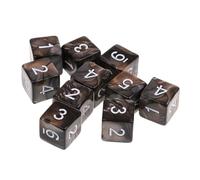 DuskHaven 10 Piezas Dados D6 Acrílico Bicolor Recomendado para Juegos de Mesa Juegos de rol Entretenimiento Familiar Y Educación, Café Gris