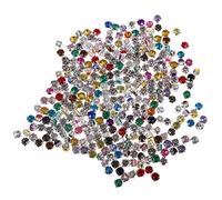 DuskHaven 300 Piezas Cristal para Coser Parche de Cristal Diamante para Coser Abalorios para Coser Material Acrílico para Decoración de Vestidos Zapatos, tal como se describe, 6mm