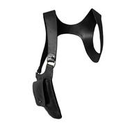 DuskHaven Bandolera Oculta debajo Del Brazo Monedero Hombro Cuero PU Correa Doble Bolsillo Estilo Retro Adecuada para Trabajo Diario Viajes Disfraces Me, negro