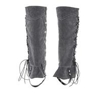 DuskHaven Botas Pirata Fundas PU Medieval Renacimiento Cubierta Zapato Accesorios Vestuario Material Poliuretano Cómodo Adecuado para Cosplay Actuaciones, Gris