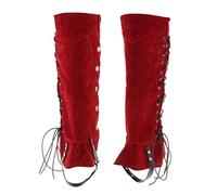 DuskHaven Botas Pirata Fundas PU Medieval Renacimiento Cubierta Zapato Accesorios Vestuario Material Poliuretano Cómodo Adecuado para Cosplay Actuaciones, Rojo