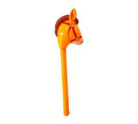 DuskHaven Caballo Inflable Palo Hobby Juguete Cabeza de Caballo Globo Decorativo PVC Práctico para Niños Adecuado para Cumpleaños Reuniones Temáticas, Naranja