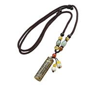 DuskHaven Colgante Tibetano Gawu Caja Budista Collar Cilíndrico de Sabiduría Trabajado en Cobre y Protección para, Borla