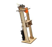 DuskHaven DIY Ascensor Eléctrico Kit Ciencia Experimento Stem Modelo Elevador Proyectos Madera Juego Creativo Estimular Pensamiento Adecuado para, 65mmx65mmx200mm
