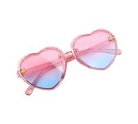 DuskHaven Gafas de Sol Infantiles Corazón Gafas Moda Bebé Niña Niño Lentes Sin Montura Montura de Plástico Diseño Divertido Adecuado para Regalos Decoración Fie, Rosa azul