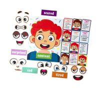 DuskHaven Juguete para Aprender Emociones Y Habilidades Sociales Tablero con Pegatinas Y Tarjetas Sensoriales para Niños en, Chico