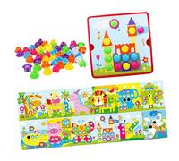 DuskHaven Juguete para Niños de 2, 3 Y 4 años: Juego de Mosaico con Clavijas, Rompecabezas de Clavos de Hongos para Combinar Colores, Estilo c