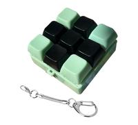 DuskHaven Keyboard Llavero Fidget Juguete de Mecánico Portatil Ligero 9 Teclas Material PP Compacto Adecuado para Oficina Regalo para Adultos Relajación Co, Negro Verde