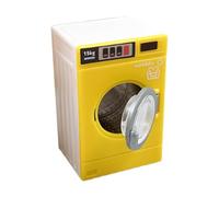 DuskHaven Lavadora Juguete Miniatura Mini Drum Máquina de Lavar Pequeña Electrodoméstico Infantil Simulación Realista Fomenta Habilidades Motoras Adecuado para, Amarillo