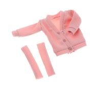 DuskHaven Muñeca Miniatura Suéter Cardigan Abrigo Pulóver Accesorio Confeccionado Fácil de Usar Adecuado para Figuras Femeninas de 6 Pulgadas Coleccioni, Rosa