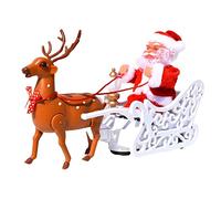DuskHaven Muñeco Creativo de Papá Noel Sentado en Trineo con Música, Carrito Eléctrico de Juguete, Regalo para Niños