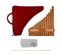 DuskHaven Pan Flute Curvada 15 Tubos Ajustables G Instrumento Musical de Bambú con Bolsa Y Limpiador Adecuada para Estudiantes Conciertos Y Actividades Educativ, Mano derecha
