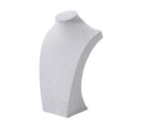 DuskHaven Soporte para Collar Maniquí de Exhibición Organizador de Joyería Torre de Collares en Terciopelo con Estructura Sólida Adecuado para Tiendas Ferias Y, Gris 30cm Alto, Individual