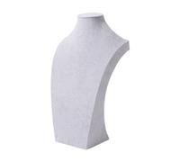 DuskHaven Soporte para Collar Maniquí de Exhibición Organizador de Joyería Torre de Collares en Terciopelo con Estructura Sólida Adecuado para Tiendas Ferias Y, Gris 40cm Alto, Individual