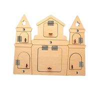 DuskHaven Tablero Educativo Kit Accesorios Madera Juguete Aprendizaje Formas Percepción Sensorial Adecuado para Niños en Edad Preescolar Y Regalos, Castillo