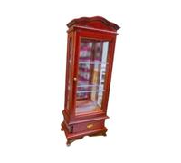 DuskHaven Vitrina para Casa de Muñecas Mueble Miniatura Almacenaje Vertical Ornamento Hecho de Madera Adecuada para Dormitorio Sala de Estar Decoración de, Rojo