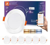 DUSKTEC Downlight LED Techo Empotrable Inteligente 2700K-6000K Regulable, Smart Foco Empotrable Techo Bluetooth, Compatible Alexa, 10W 1000 Lumen, 230V Ojos de Buey LED, 6 Pack