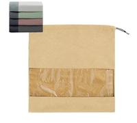 Dustproof Drawstring Storage Pouch - Drawstring Shoe Bags, Cotton Dust Bags | Soft Fabric Storage Bag for Shoes Handbags Travel Organizer Transparent Window Shoe Cover for Closet Luggage Packing Prote