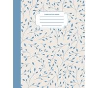 Dusty Blue Botanical Leaf Composition Book: Minimalist Vine Journal: Cute Pastel Aesthetic Notebook for Teen Girls, College Students, and Office Work | 120 College Ruled Pages, 7.5 x 9.25 in