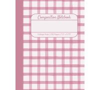 Dusty Mauve Pink Gingham Composition Notebook | Dusty Petal · 150 pages · Standard 7.5" x 9.75": Watercolour Composition Book College Ruled · School ... · Sunday Check Collection | Dear Ines Studio
