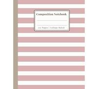 Dusty Pink Striped Composition Notebook: A Classic Preppy College-Ruled Journal for School, College, Work, Notes and Everyday Writing