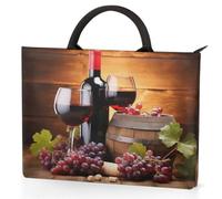 Dusviba Farmhouse Wine Grapes - Funda de transporte para portátil con asas, bolsa para laptop de 15.6 pulgadas con bolsillos, impermeable, resistente a los golpes, funda portátil para computadora