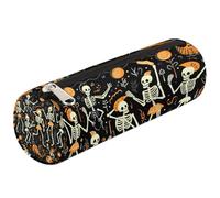 Dusviba Funny Mexica - Estuche cilíndrico redondo para lápices, portátil, multiusos, papelería, cosméticos, viajes, bolsa de almacenamiento con cremallera para niños, adolescentes y adultos