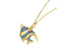 DUTACK Collar de moda con diseño de pez mariposa, joyería de filigrana del océano tropical, accesorio náutico con caja blanca