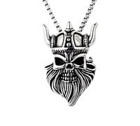 DUTACK Collar vintage de dios de la guerra para hombre, acero inoxidable, con máscara de demonio gótico, amuleto punk hip hop, cadena de 60 cm, caja de regalo de Halloween