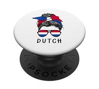 Dutch Girl Dutch Heritage Netherlands Flag PopSockets PopGrip Adhesivo