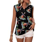 Dutch Holiday in Holland - Polo de golf para mujer, sin mangas, con cuello y cuello, Estilo:, 3XL