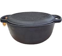 Dutch Oven de Hierro Fundido 6 Litros - Olla para BBQ, Camping y Fuego - Cacerola con Tapa - Sin PFAS - Negra