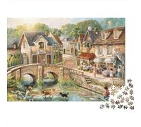 Dutch Village Bridge Puzzle 1000 Piezass Reciclado European Town Puzzles for Chicos y Chicas Parent Niño Accesorios para Juegos Developing Chicos y Chicas‘s Intelligence Educativo 38x26cm...