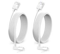 Dutevolns 2 Piezas Cable Ethernet Ultra Delgado Cat 6 con Ángulo de 90° Hacia Abajo 2m, Flexibley Compacto RJ45 Cat 6a Cable LAN Gigabit Apto para PC, Router, PS4/5 (Blanco)