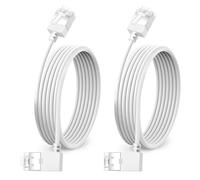 Dutevolns 2 Piezas Flexible Cat 6 Ethernet Cable con Ángulo Izquierdo de 90° 0.5m, Ultra Delgadoy Flexible RJ45 LAN Gigabit para Mac, PC, Router, PS4/5 (Blanco)